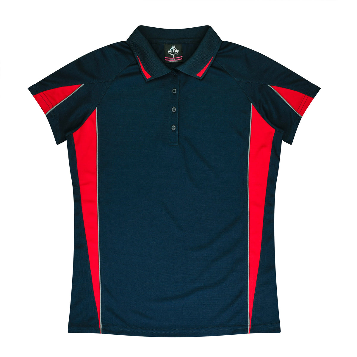 Aussie Pacific Eureka Ladies Polo 2304 - Navy/Red
