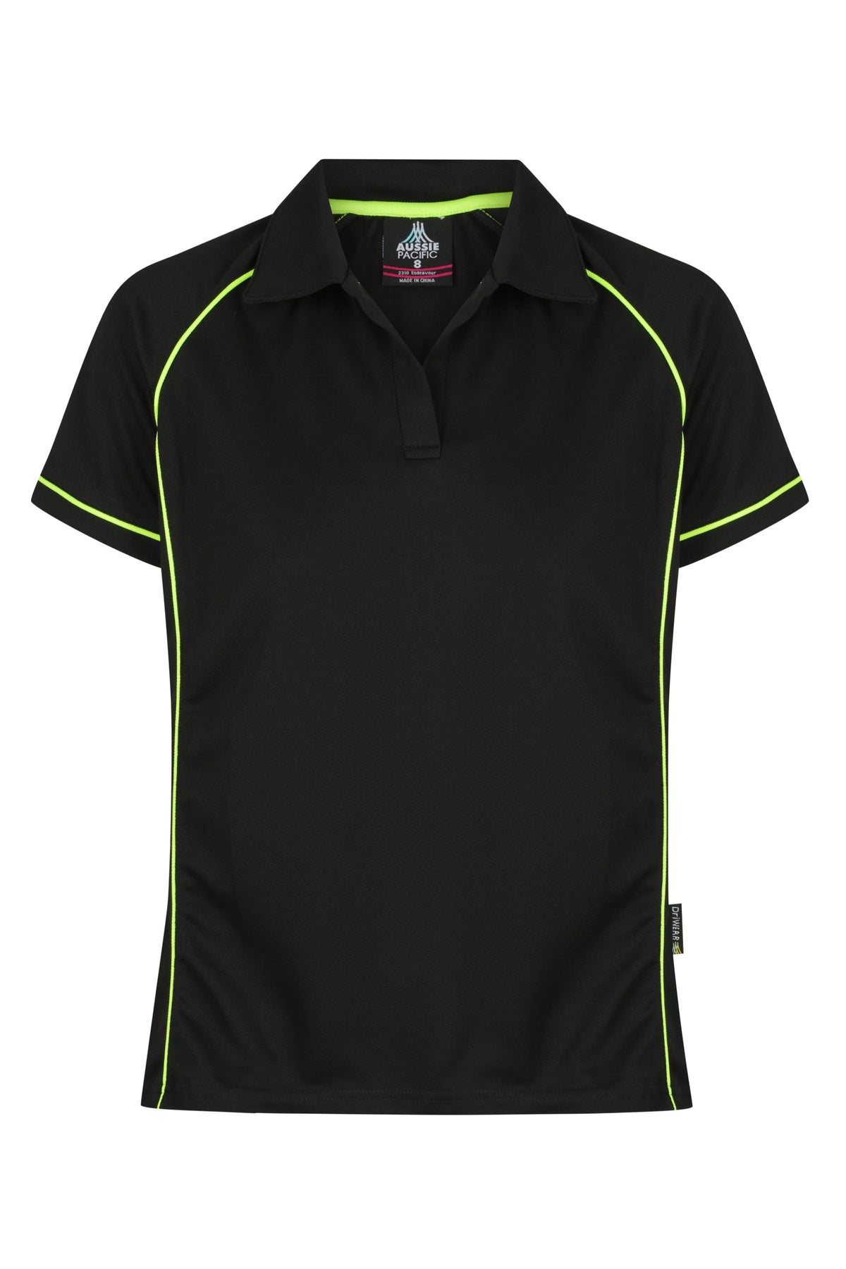 Aussie Pacific Endeavour Ladies Polo 2310 - Black/Green