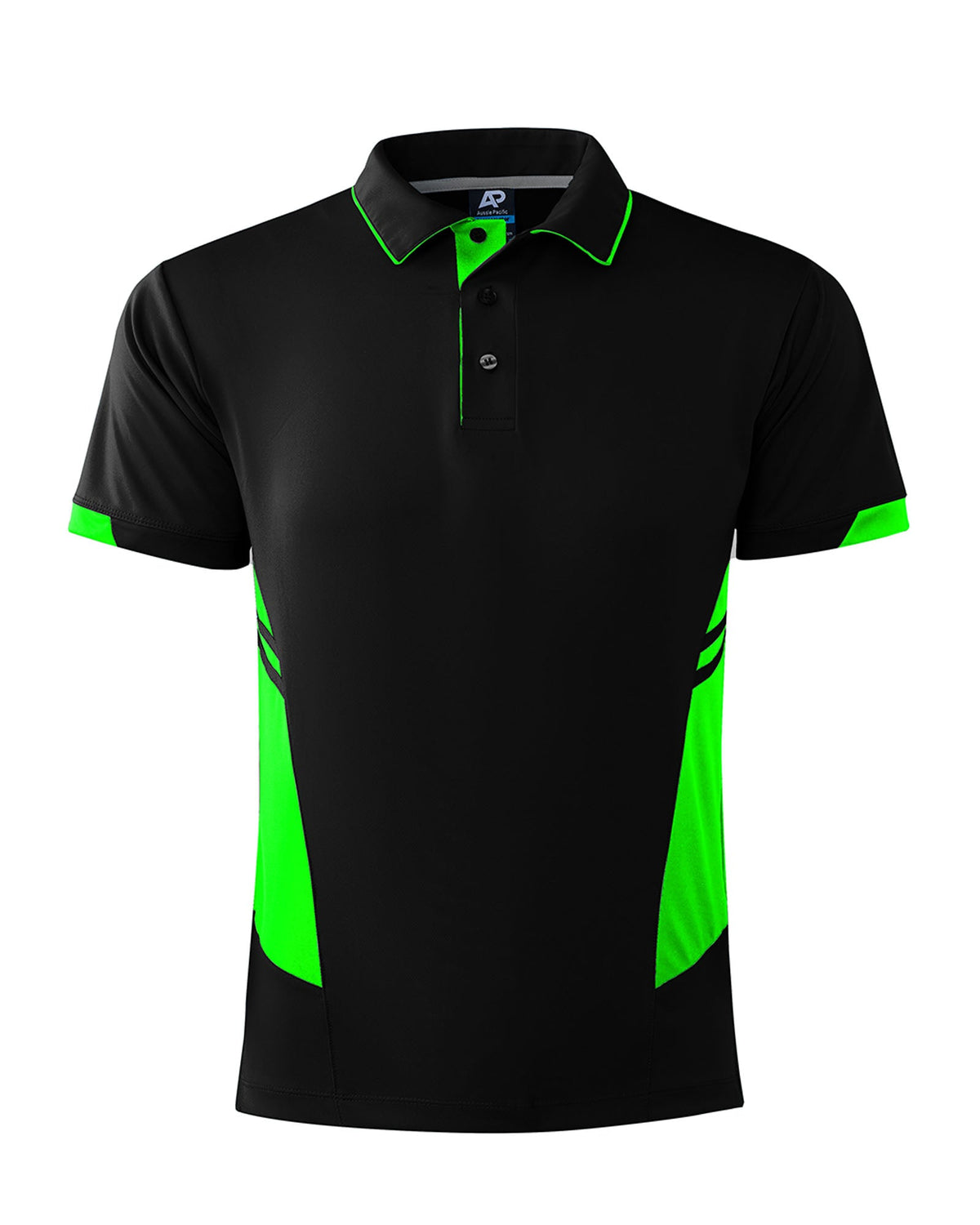 Aussie Pacific Tasman Men's Polo 1311 - Black/Neon Green