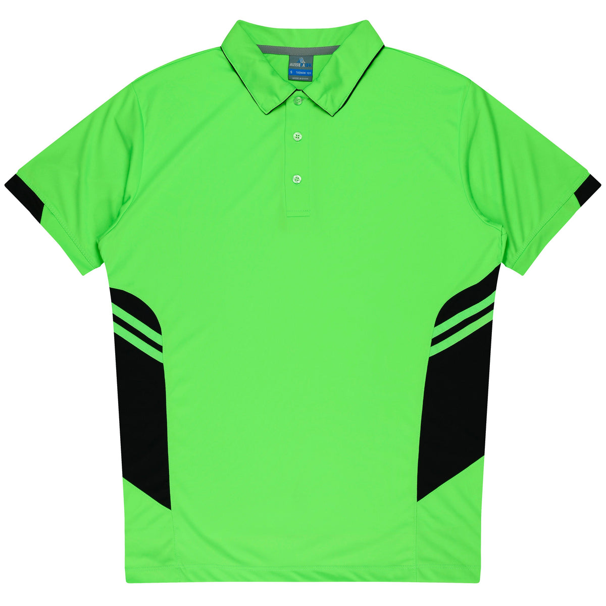 Aussie Pacific Tasman Kids Polo 3311 - Neon Green/Black