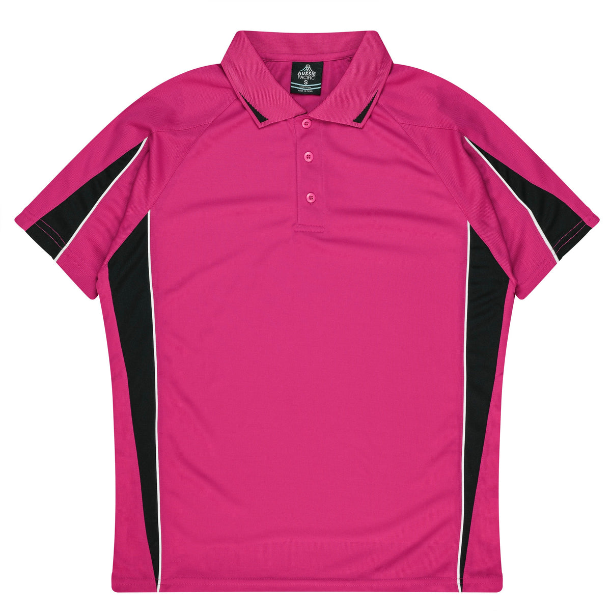 Aussie Pacific Eureka Kids Polo 3304 - Pink/Black