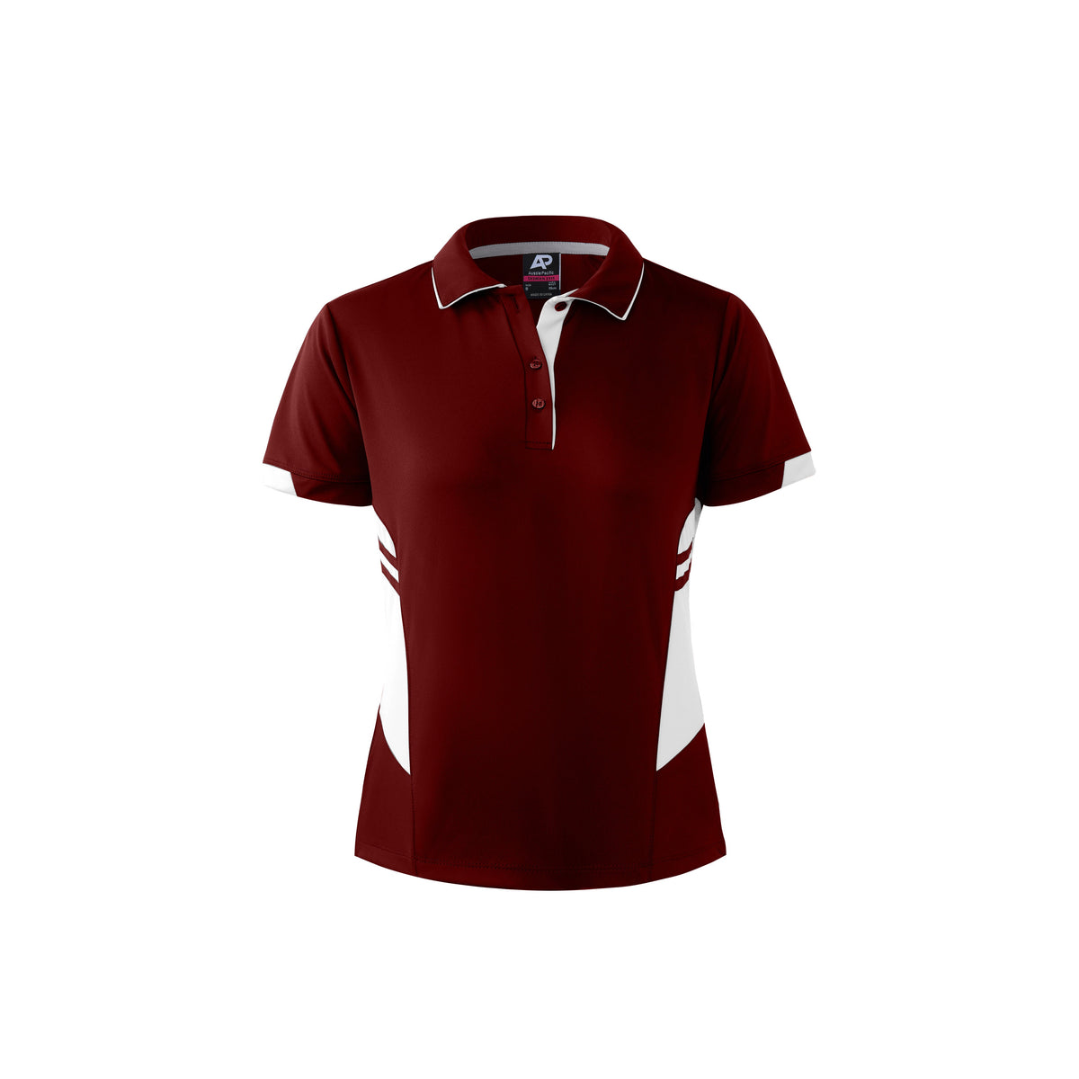 Aussie Pacific Tasman Ladies Polo 2311 - Maroon/White