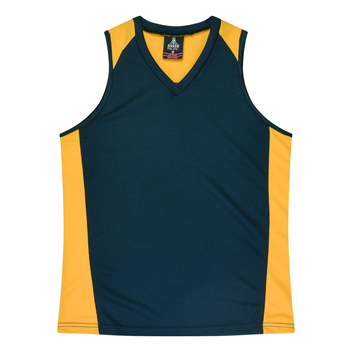 Aussie Pacific Premier Ladies Singlet 2101 - Navy/Gold