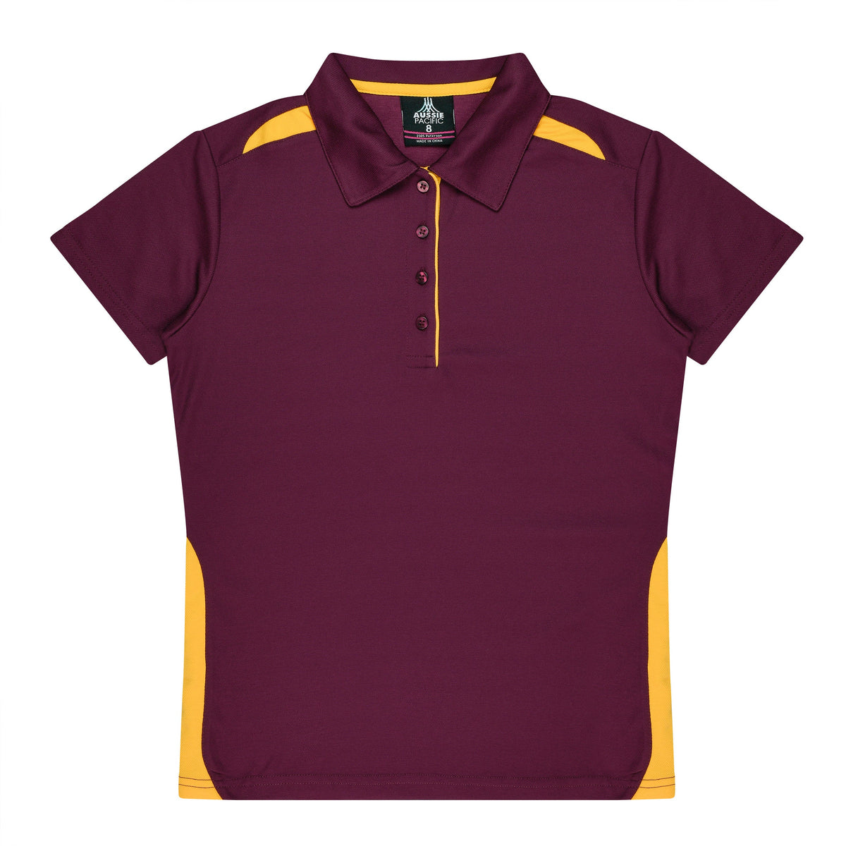 Aussie Pacific Paterson Ladies Polo 2305 - Maroon/Gold
