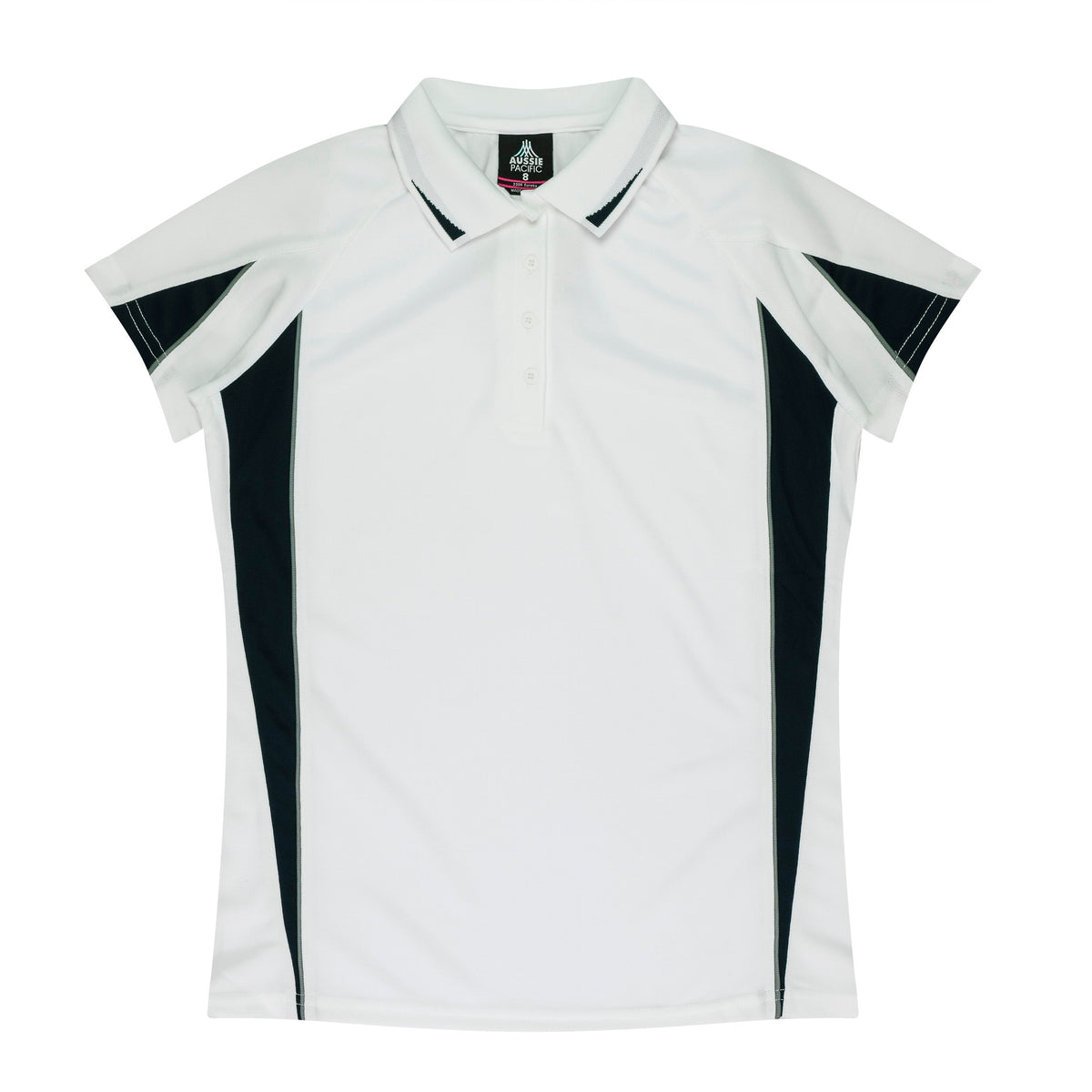 Aussie Pacific Eureka Ladies Polo 2304 - White/Black