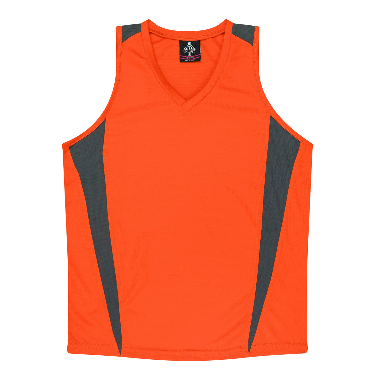 Aussie Pacific Eureka Ladies Singlet 2104 - Orange/Charcoal