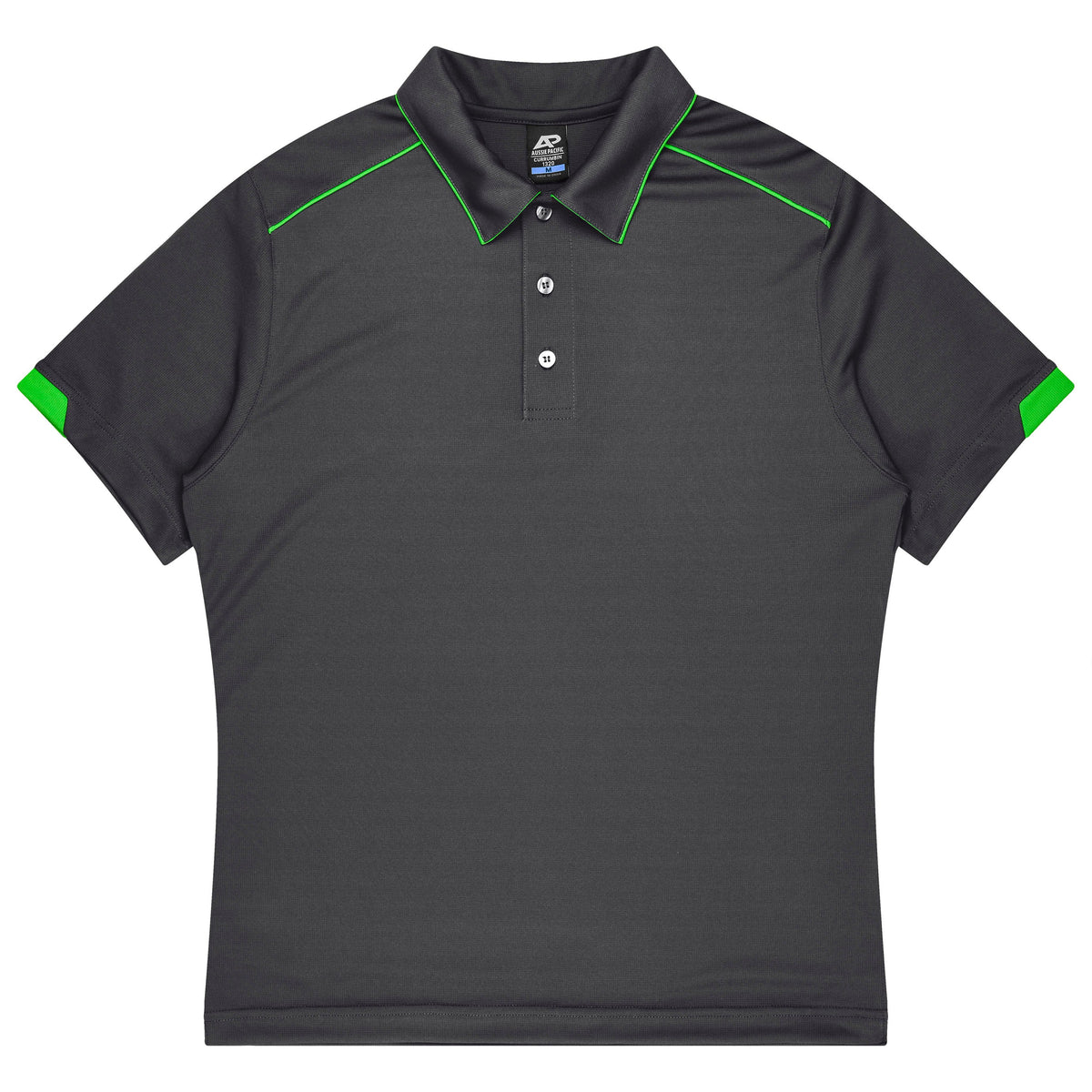 Aussie Pacific Currumbin Kids Polo 3320 - Slate/Hi Viz Green