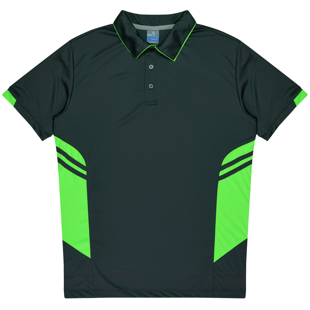 Aussie Pacific Tasman Kids Polo 3311 - Slate/Neon Green