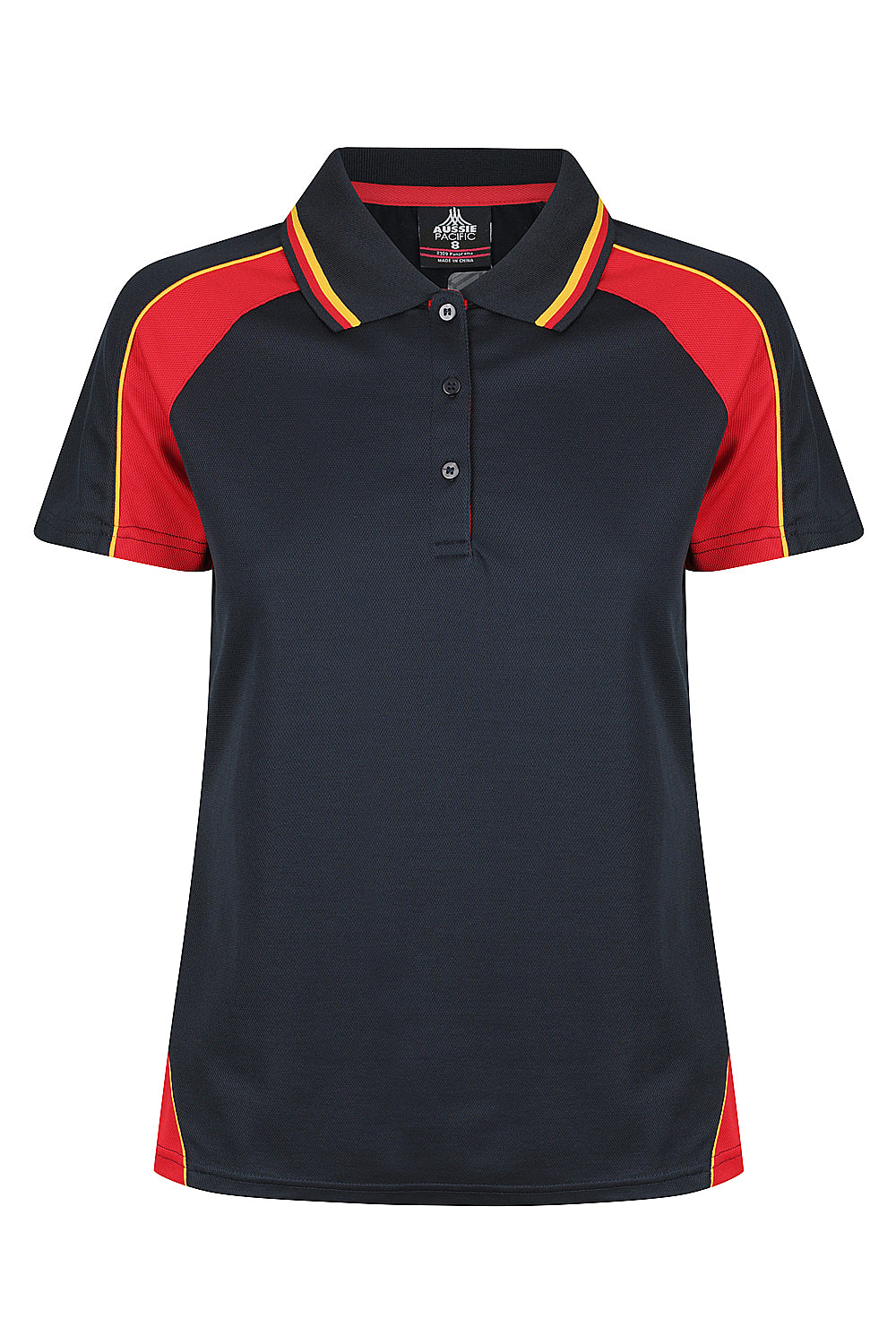 Aussie Pacific Panorama Ladies Polo 2309 - Navy/Red/Gold