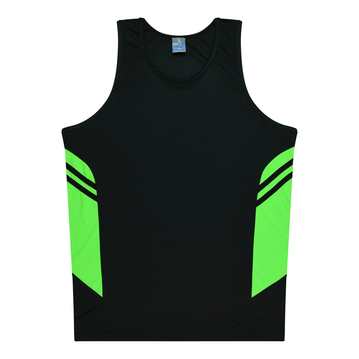 Aussie Pacific Tasman Kids Singlet 3111 - Black/Neon Green
