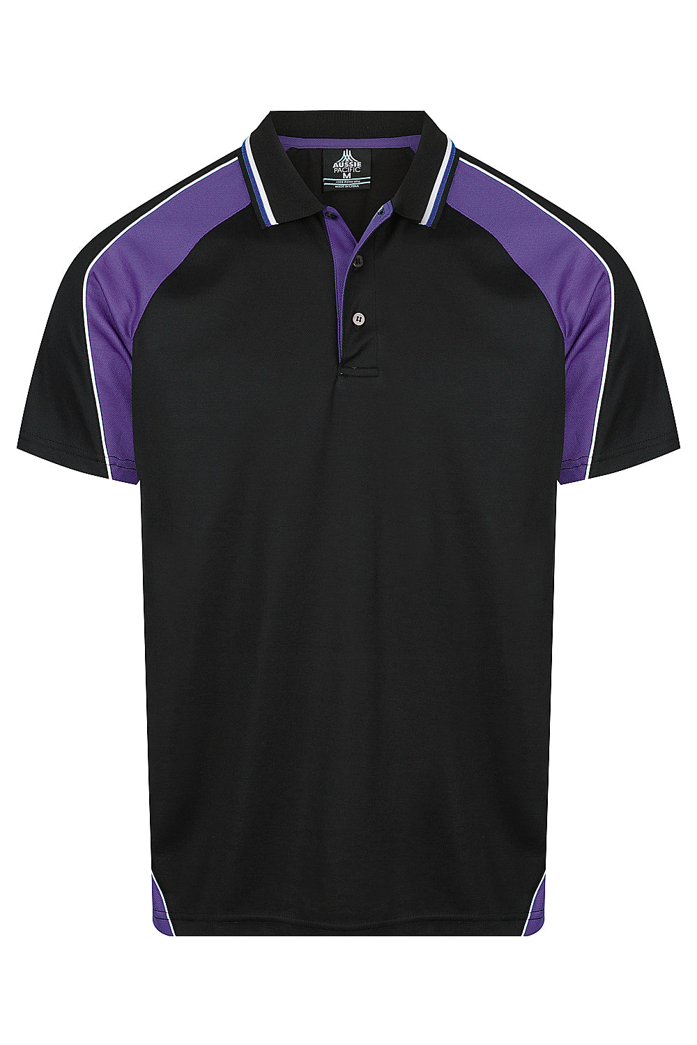 Aussie Pacific Panorama Men's Polo 1309 - Black/Electric Purple/White