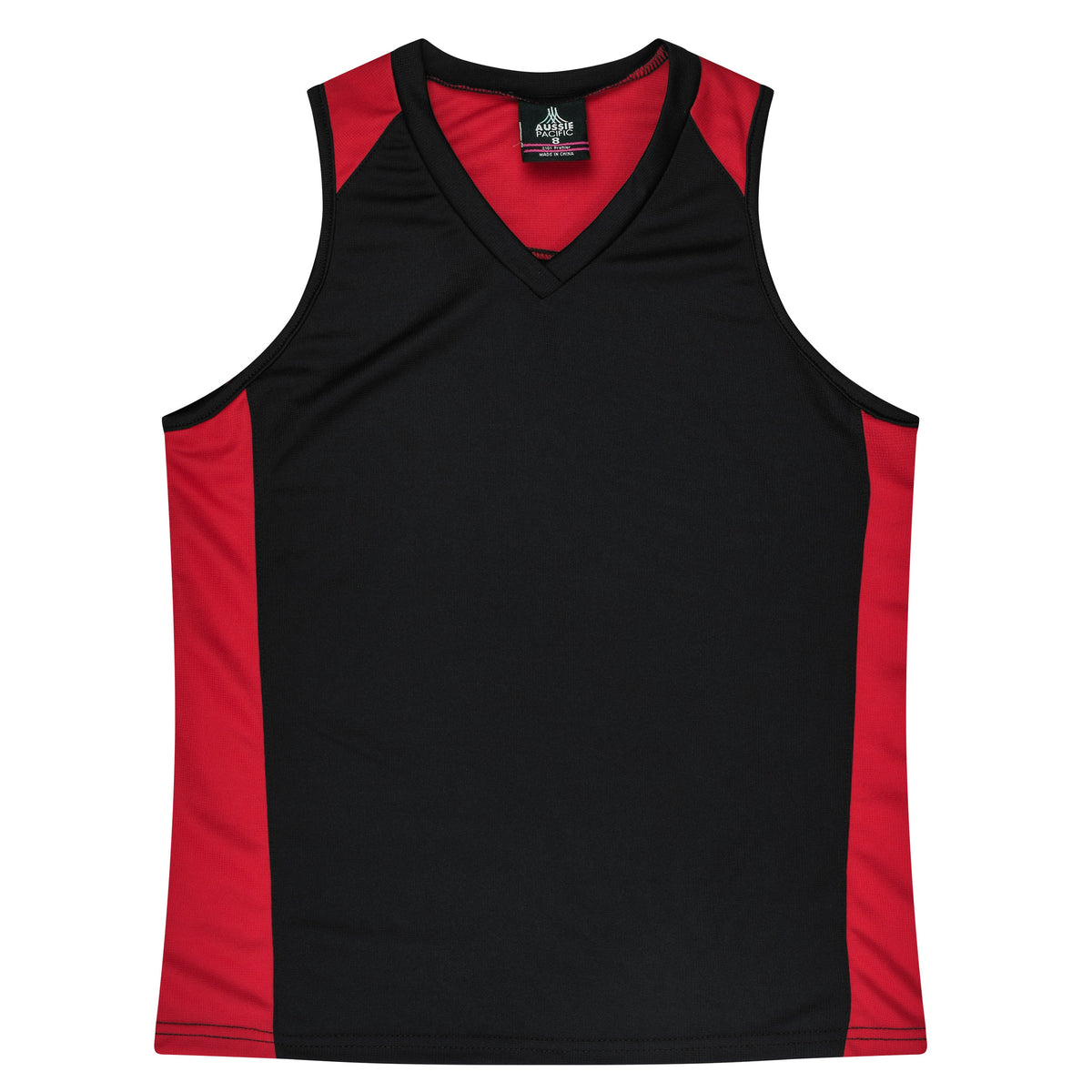 Aussie Pacific Premier Ladies Singlet 2101 - Black/Red