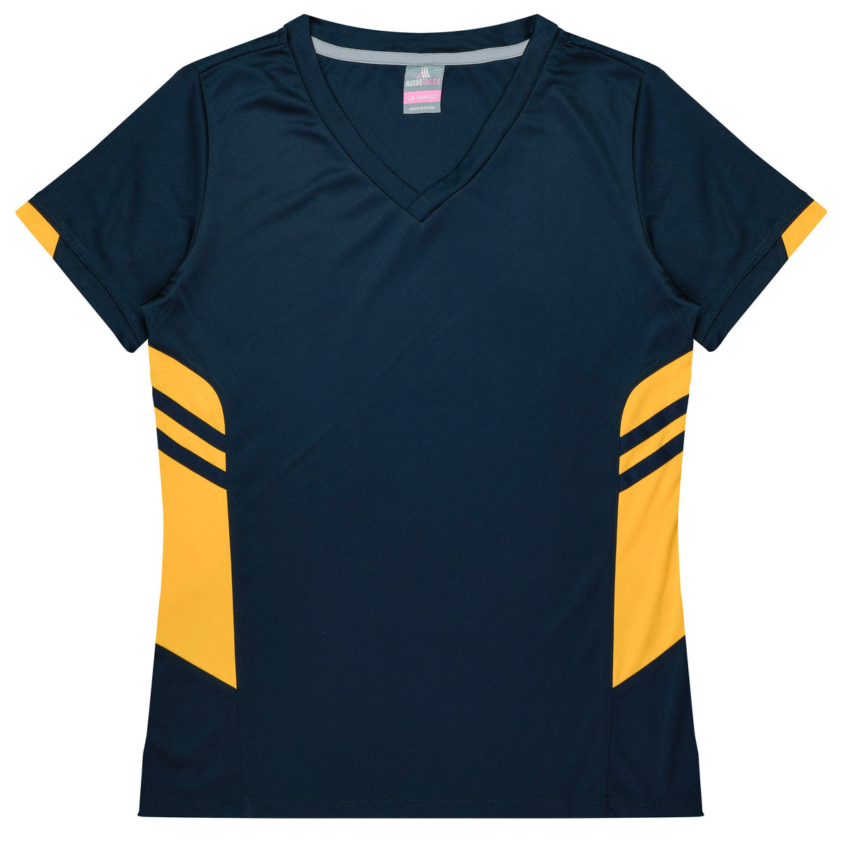 Aussie Pacific Tasman Ladies Tee 2211 - Navy/Gold
