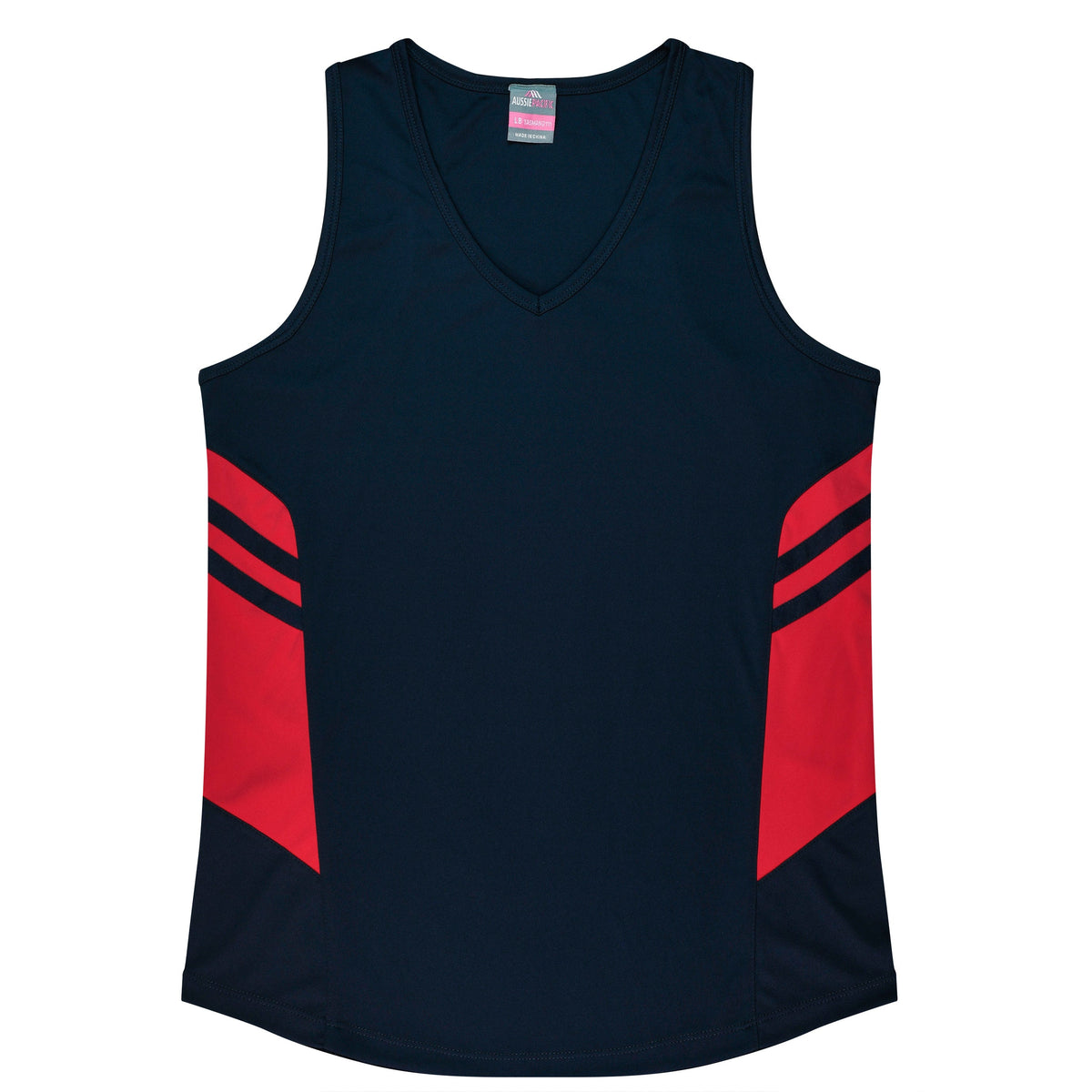 Aussie Pacific Tasman Ladies Singlet 2111 - Navy/Red