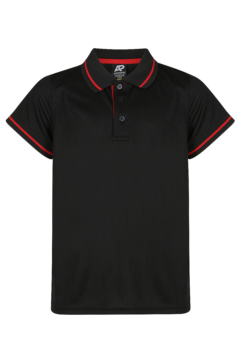 Aussie Pacific Cottesloe Kids Polo 3319 - Black/Red