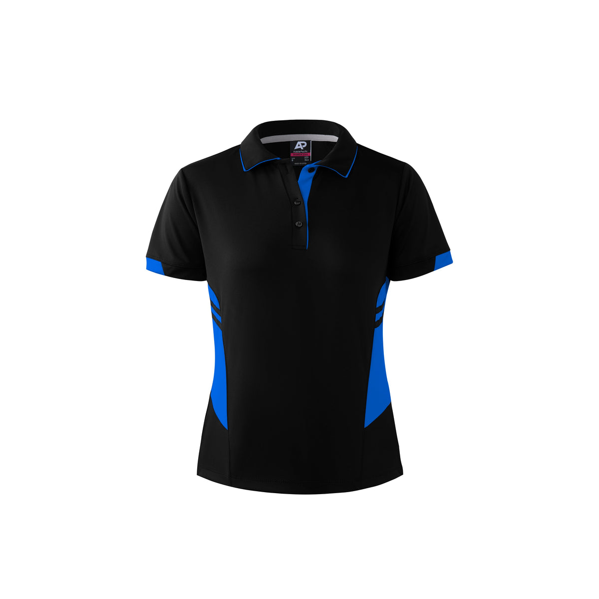 Aussie Pacific Tasman Ladies Polo 2311 - Black/Cyan