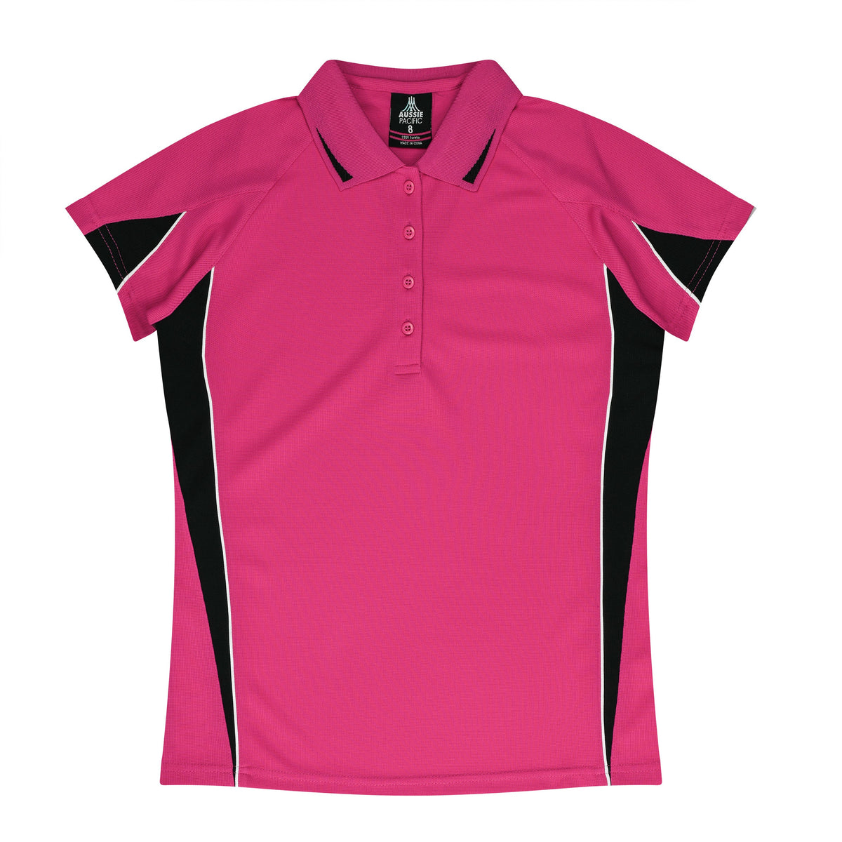 Aussie Pacific Eureka Ladies Polo 2304 - Pink/Black