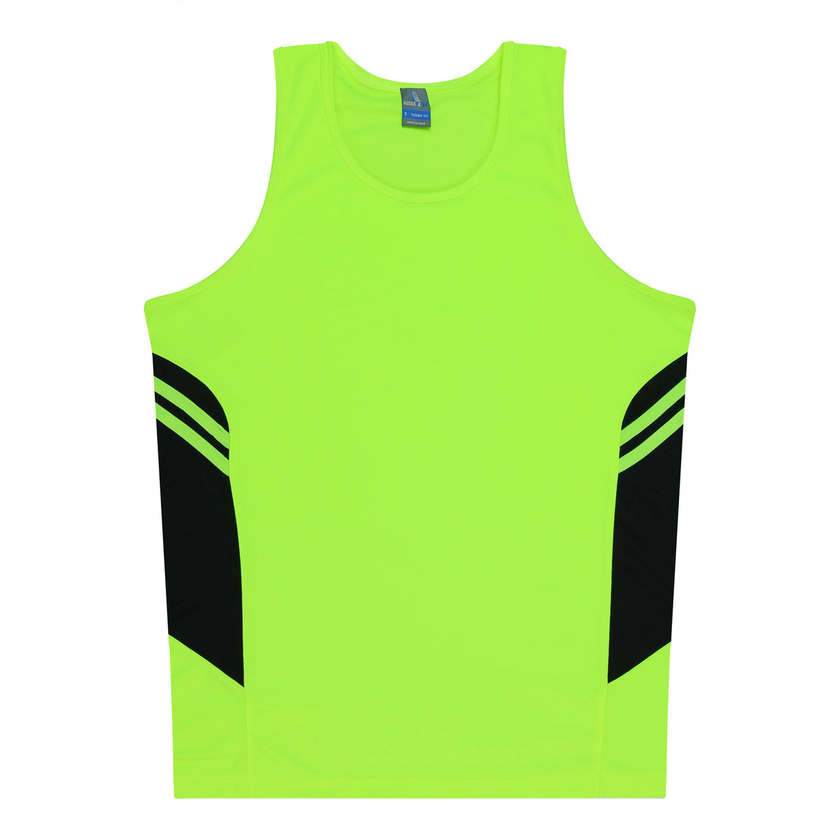 Aussie Pacific Tasman Kids Singlet 3111 - Neon Yellow/Black