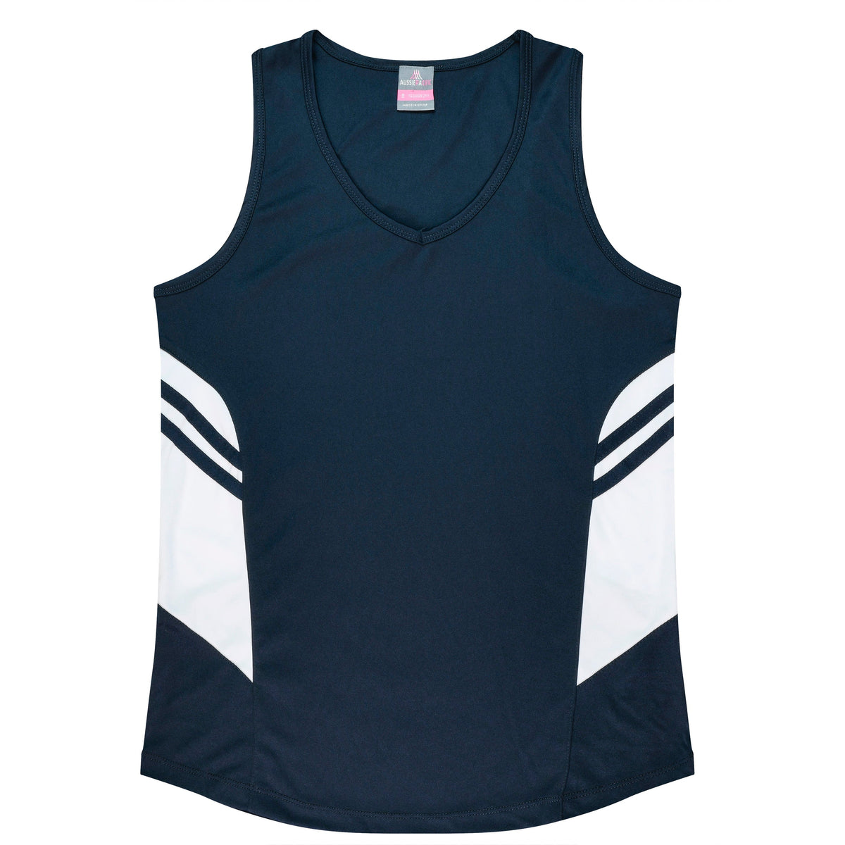 Aussie Pacific Tasman Ladies Singlet 2111 - Navy/White