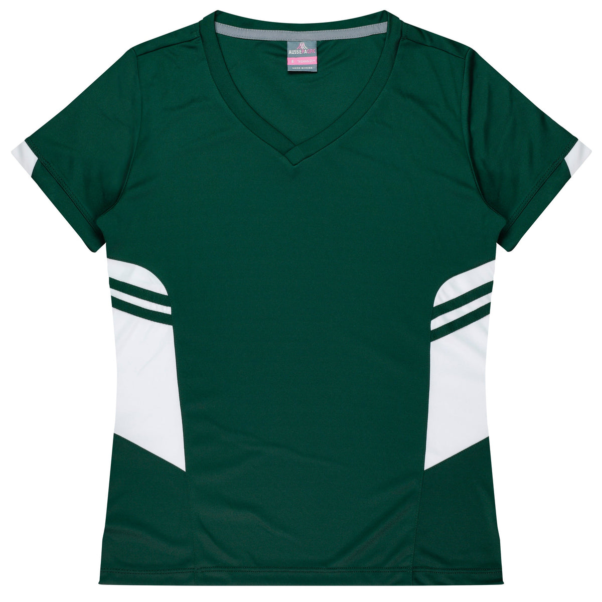 Aussie Pacific Tasman Ladies Tee 2211 - Bottle/White