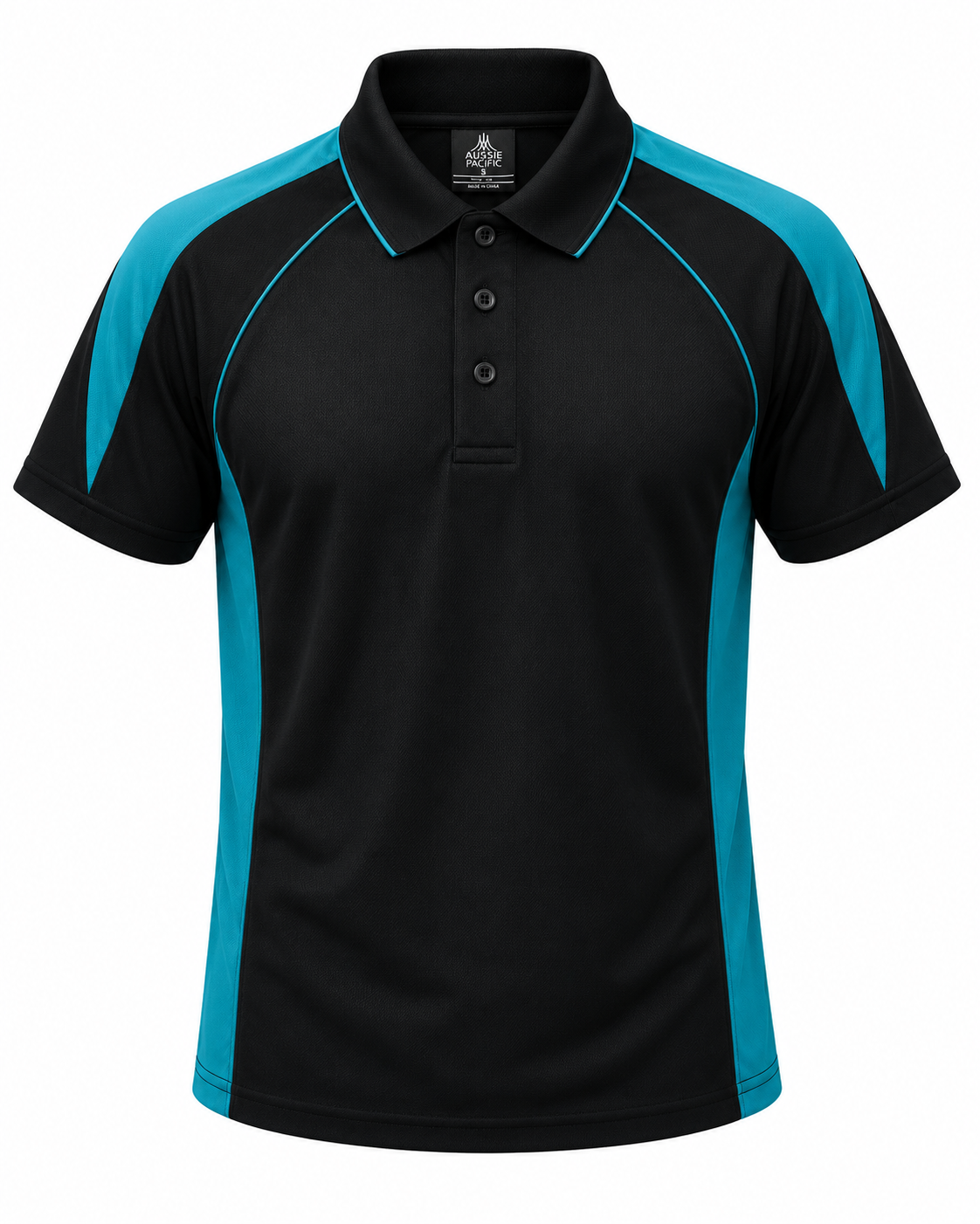 Aussie Pacific Premier Men's Polo 1301 - Black/Teal
