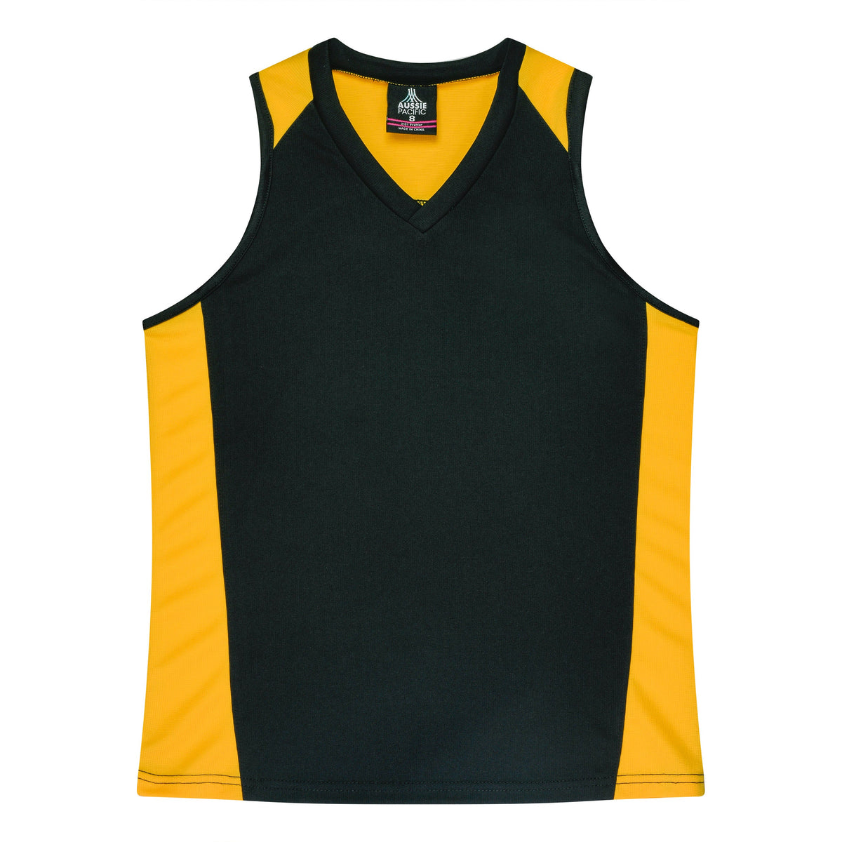 Aussie Pacific Premier Ladies Singlet 2101 - Black/Gold