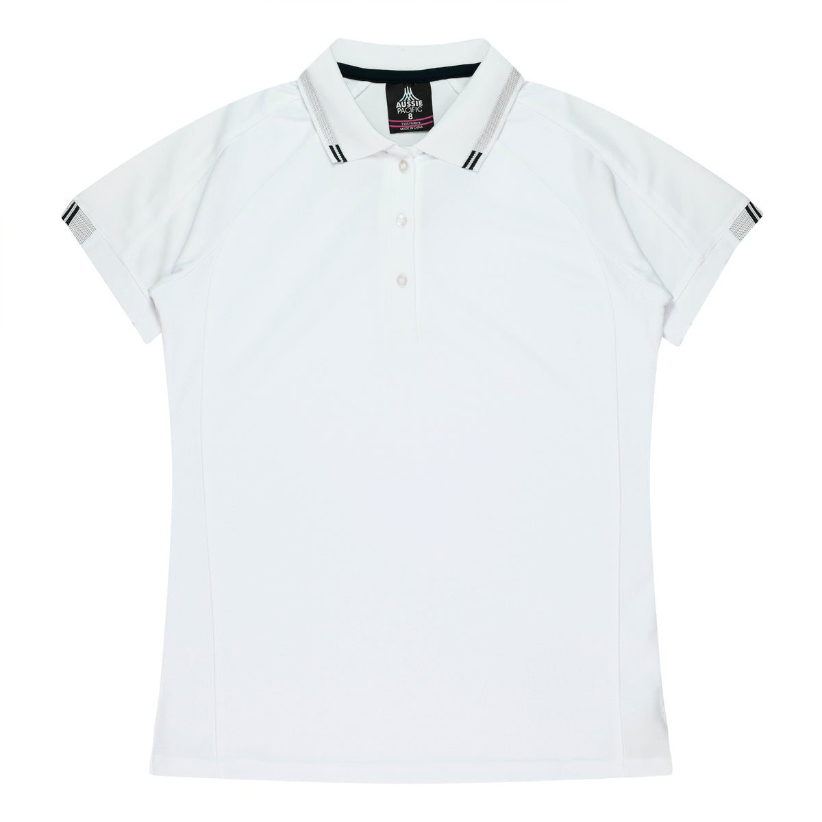 Aussie Pacific Flinders Ladies Polo 2308 - White/Black