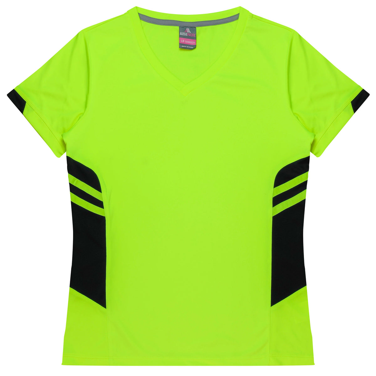 Aussie Pacific Tasman Ladies Tee 2211 - Neon Yellow/Black