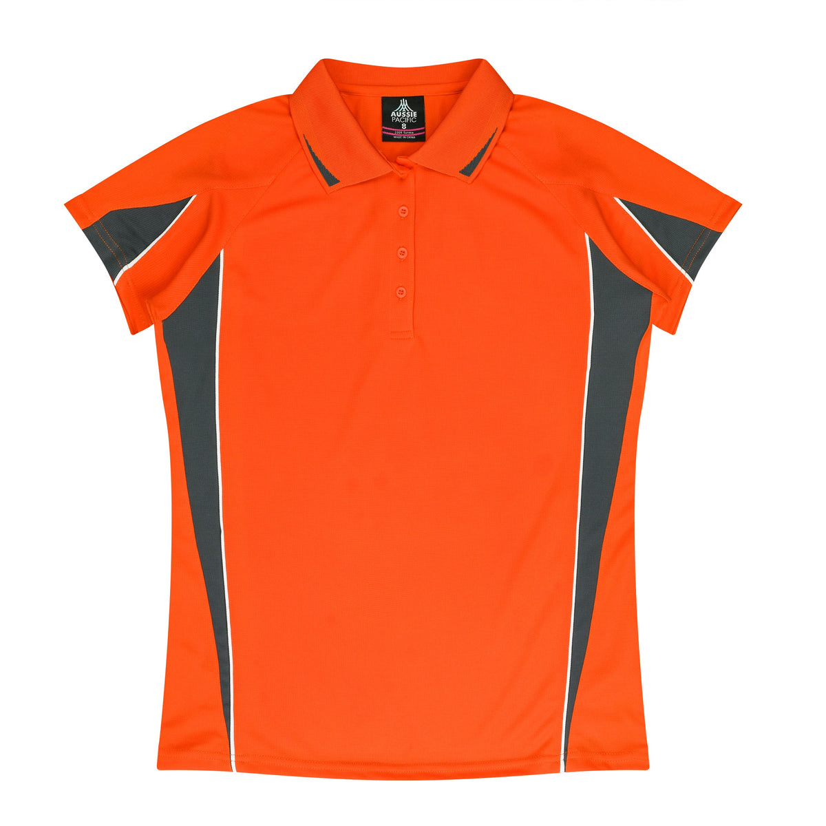 Aussie Pacific Eureka Ladies Polo 2304 - Orange/Charcoal