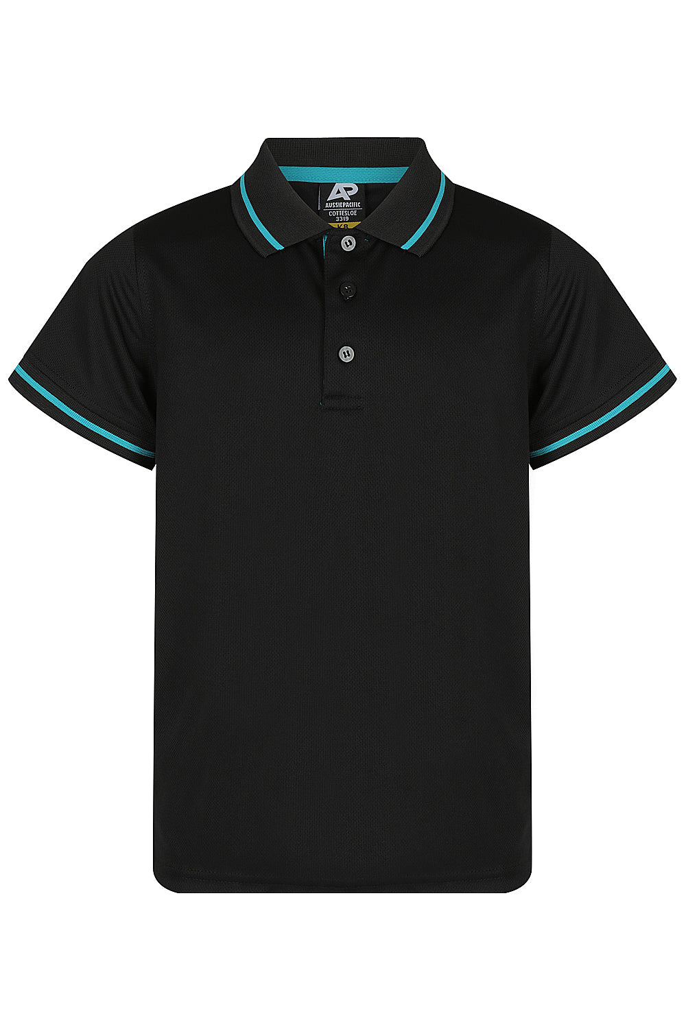 Aussie Pacific Cottesloe Kids Polo 3319 - Black/Teal