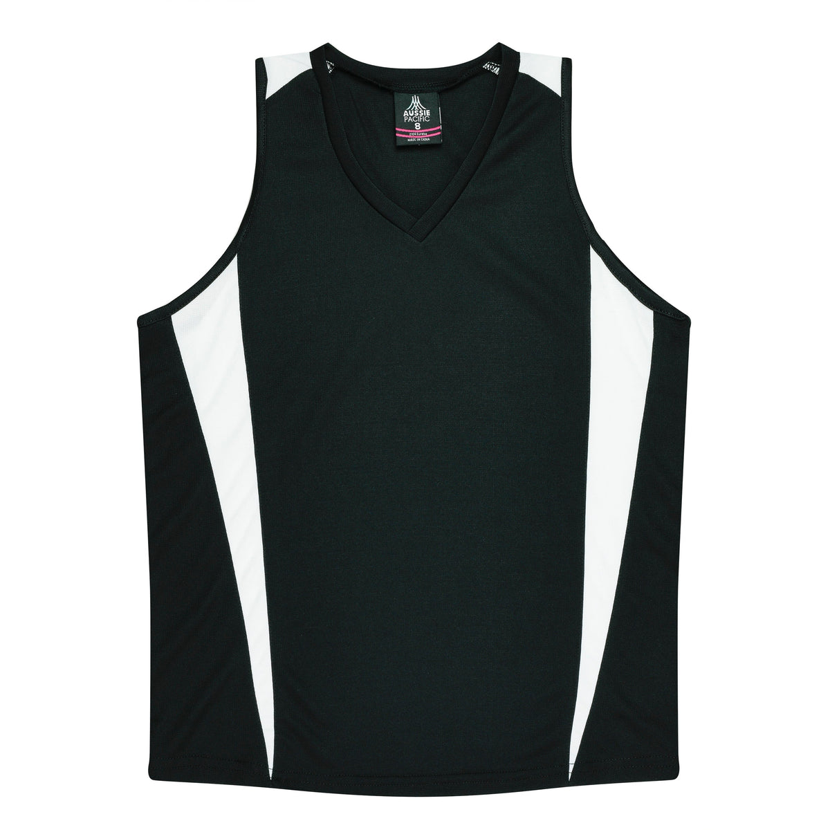 Aussie Pacific Eureka Ladies Singlet 2104 - Black/White
