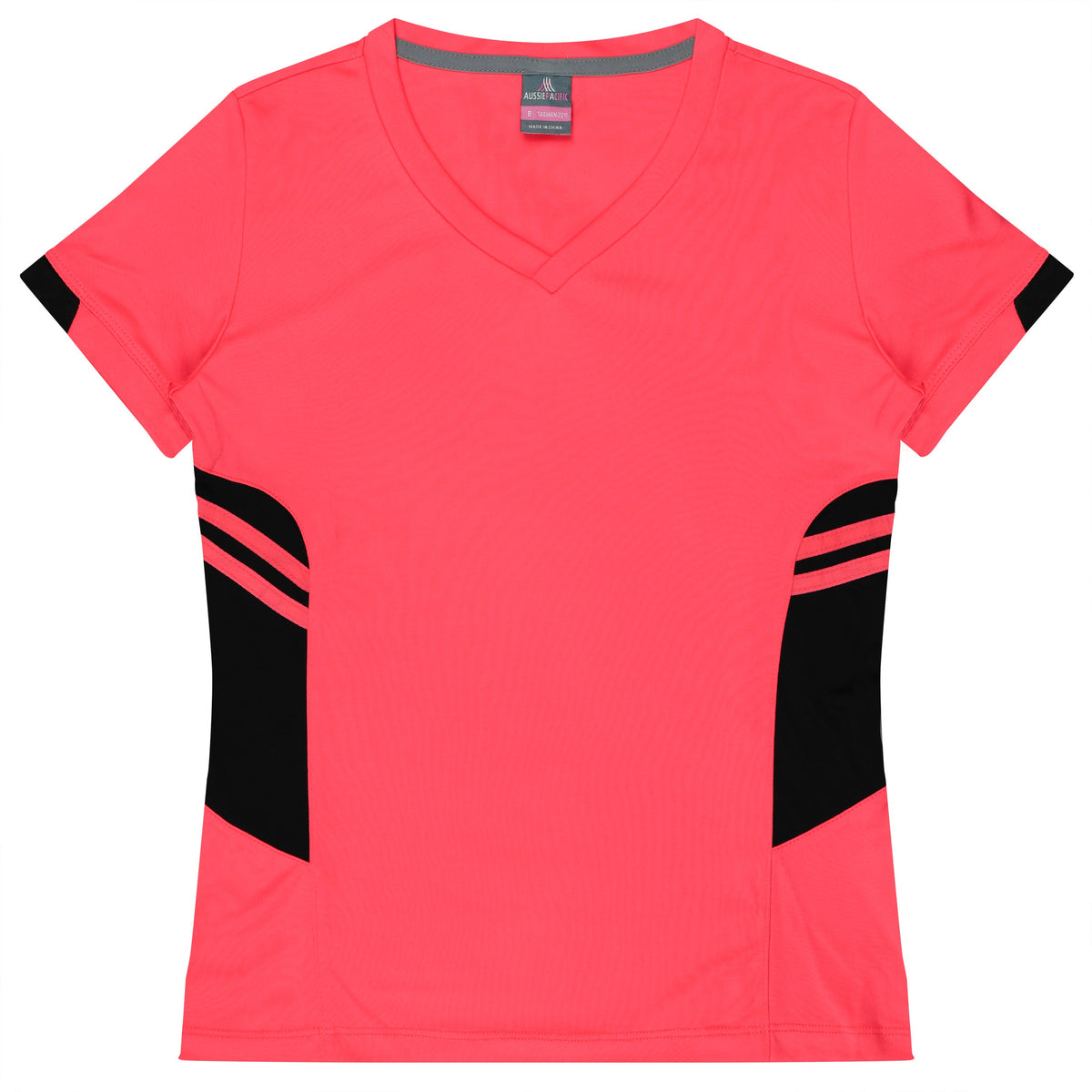 Aussie Pacific Tasman Ladies Tee 2211 - Neon Pink/Black