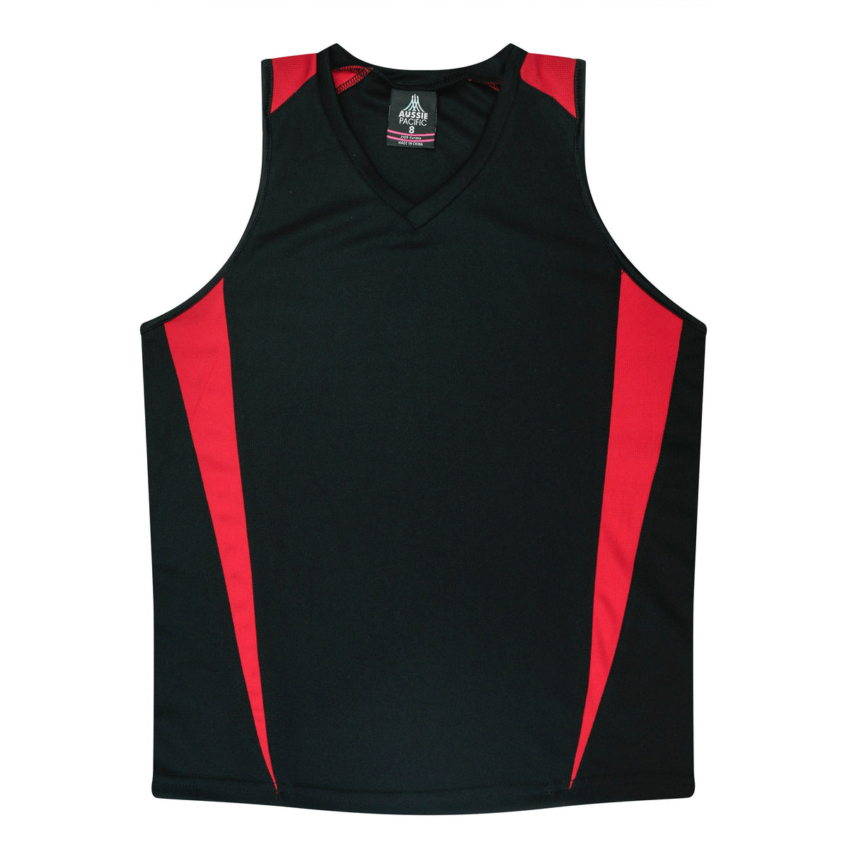 Aussie Pacific Eureka Ladies Singlet 2104 - Black/Red