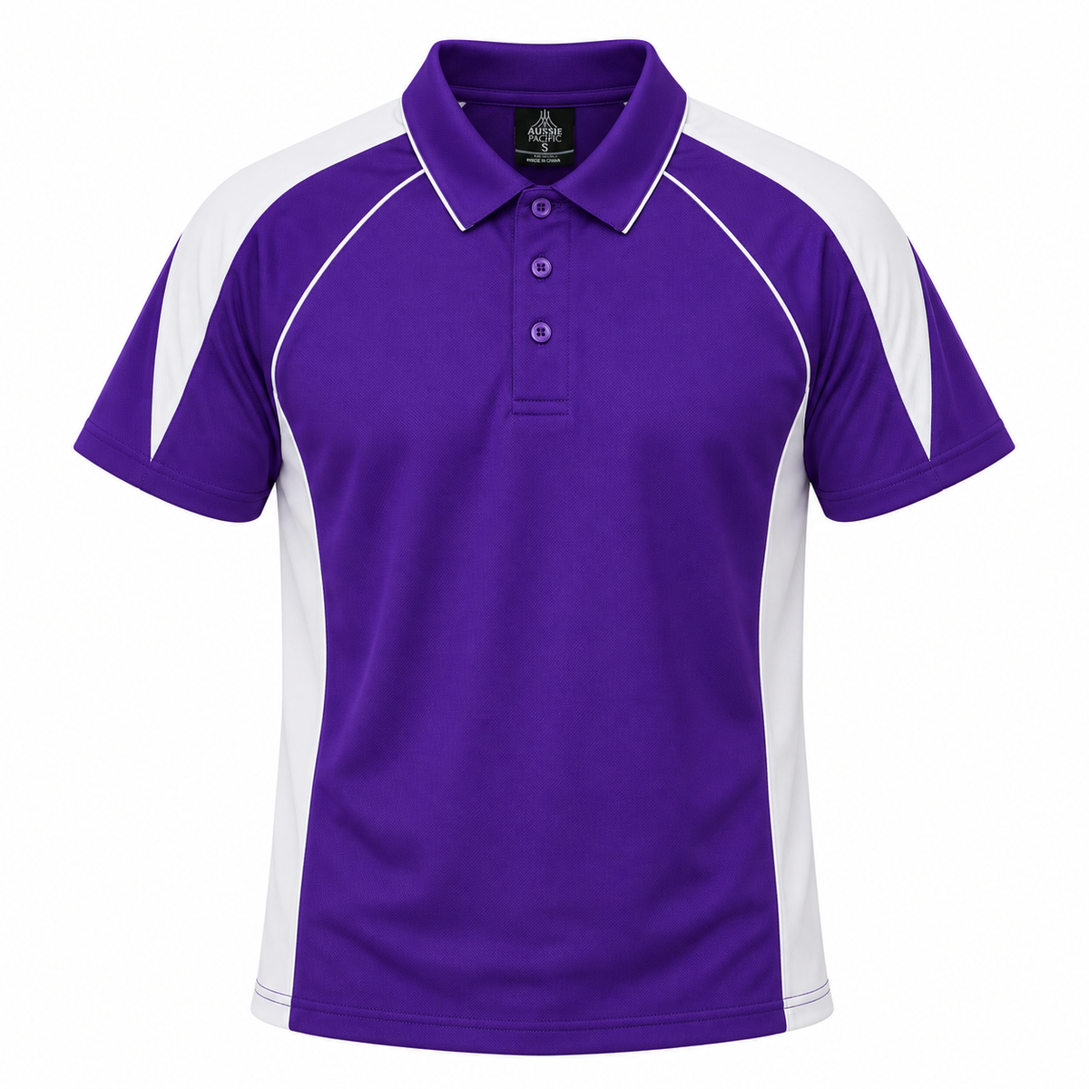 Aussie Pacific Premier Men's Polo 1301 - Purple/White