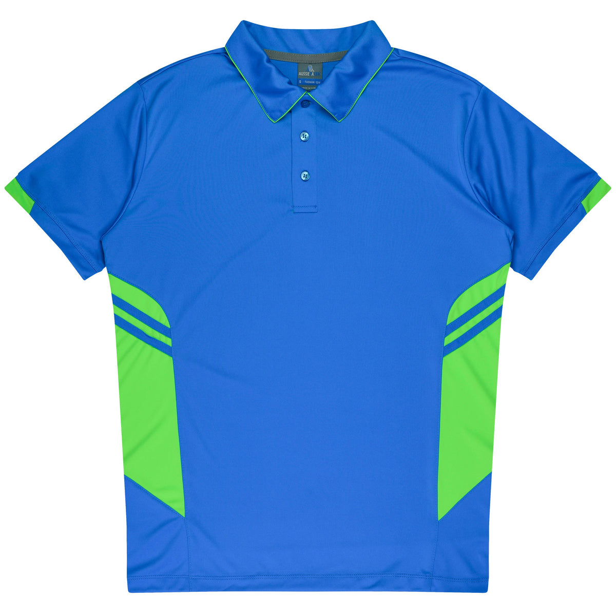 Aussie Pacific Tasman Kids Polo 3311 - Cyan/Neon Green