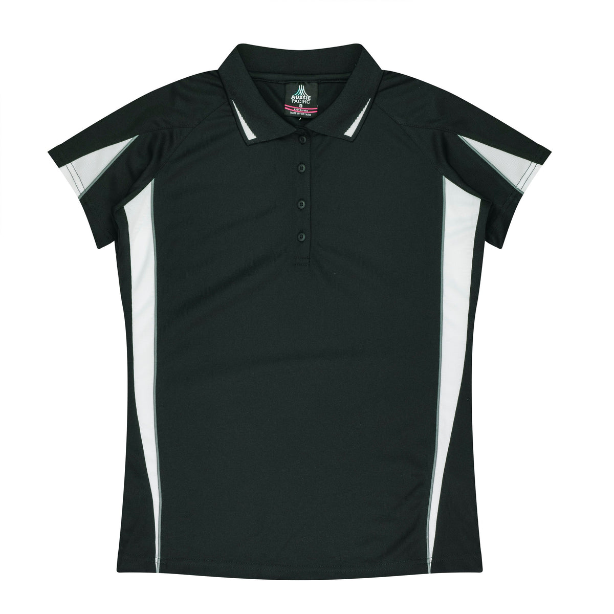 Aussie Pacific Eureka Ladies Polo 2304 - Black/White