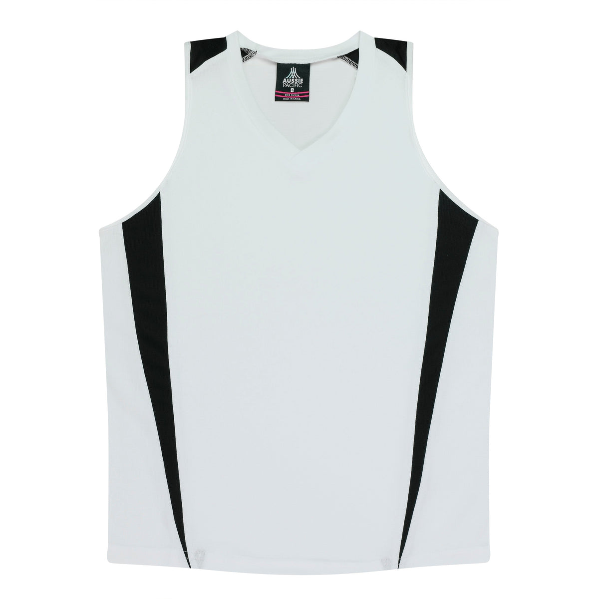 Aussie Pacific Eureka Ladies Singlet 2104 - White/Black