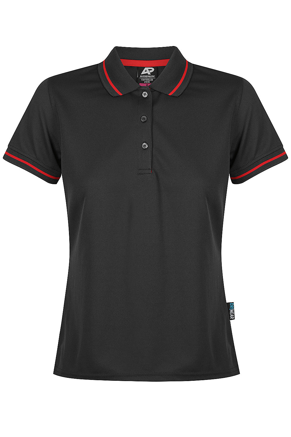 Aussie Pacific Cottesloe Ladies Polo 2319 - Black/Red