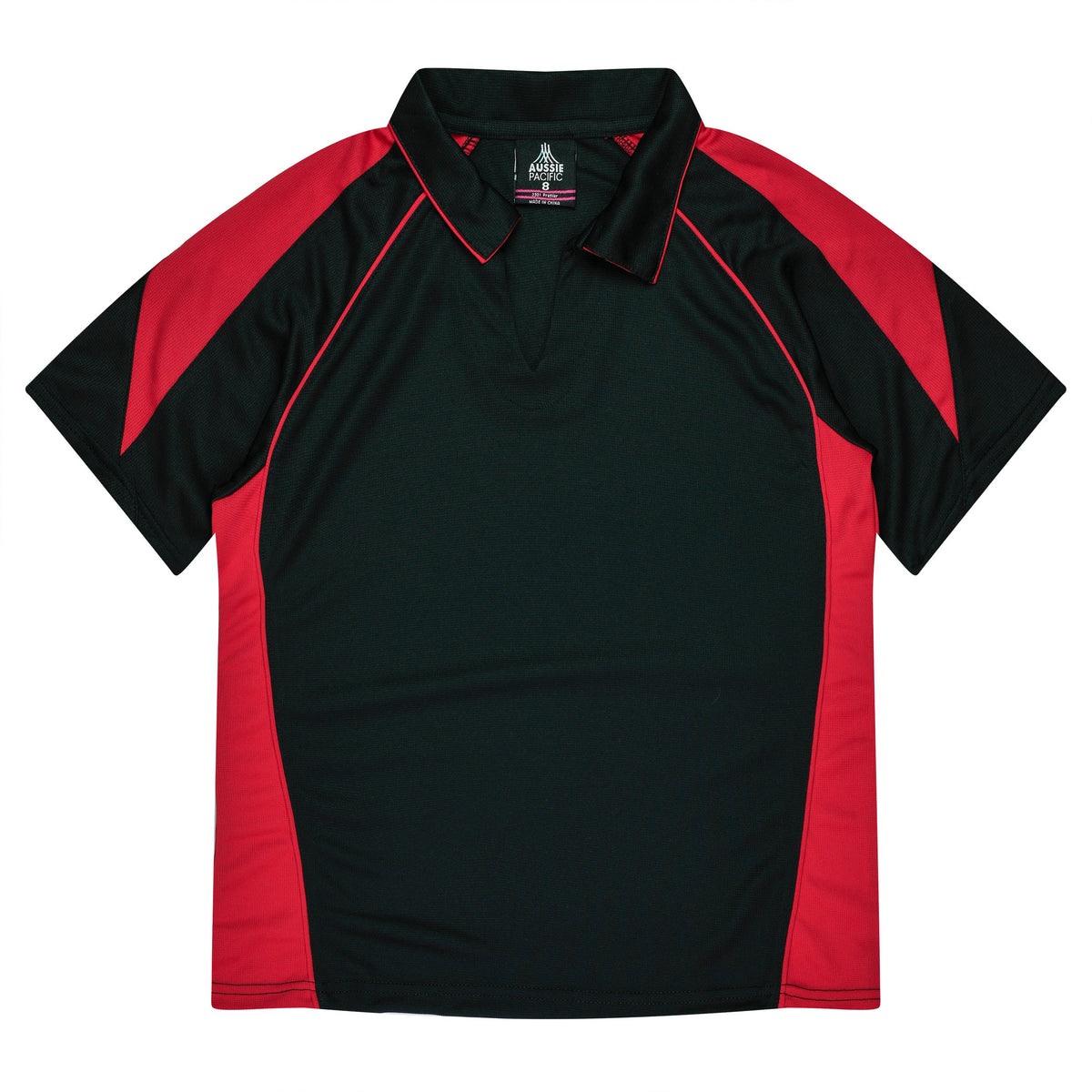 Aussie Pacific Premier Ladies Polo 2301 - Black/Red
