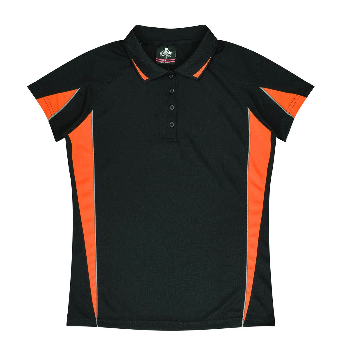 Aussie Pacific Eureka Ladies Polo 2304 - Black/Orange