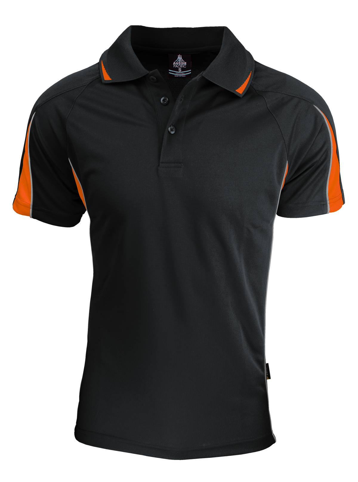 Aussie Pacific Eureka Men's Polo 1304 - Black/Orange