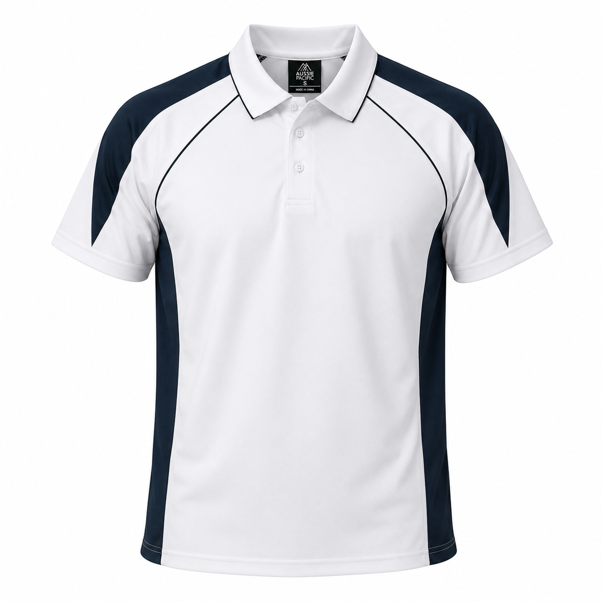 Aussie Pacific Premier Men's Polo 1301 - White/Navy