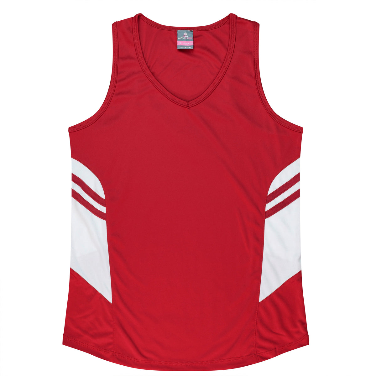 Aussie Pacific Tasman Ladies Singlet 2111 - Red/White