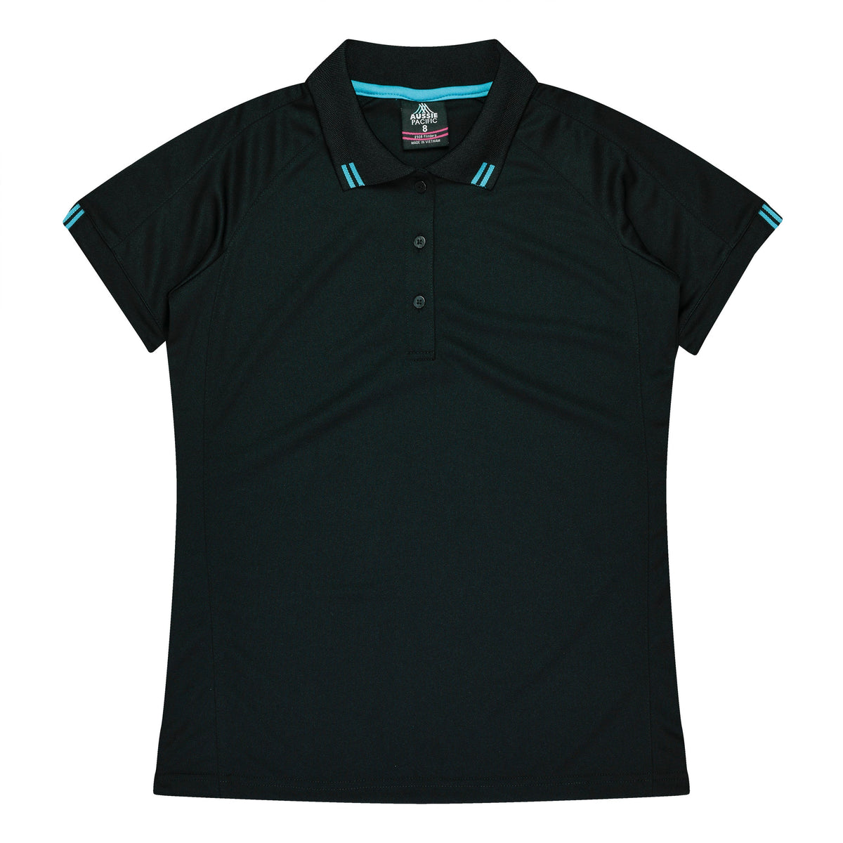 Aussie Pacific Flinders Ladies Polo 2308 - Black/Teal
