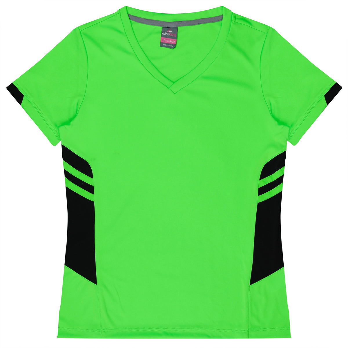 Aussie Pacific Tasman Ladies Tee 2211 - Neon Green/Black