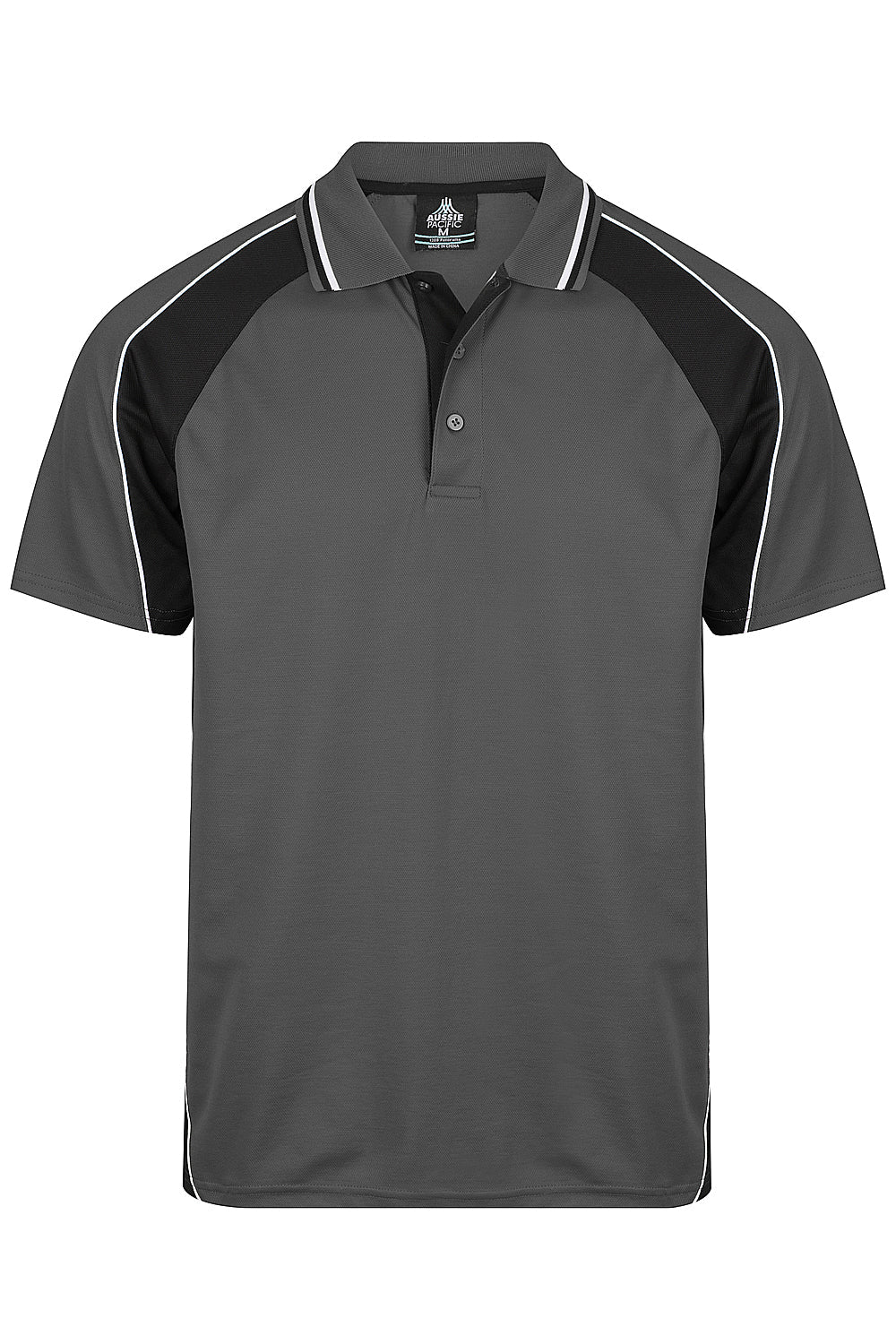 Aussie Pacific Panorama Men's Polo 1309 - Slate/Black/White
