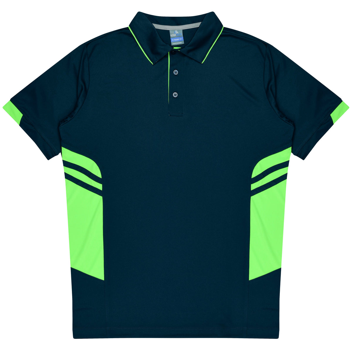 Aussie Pacific Tasman Kids Polo 3311 - Navy/Neon Green