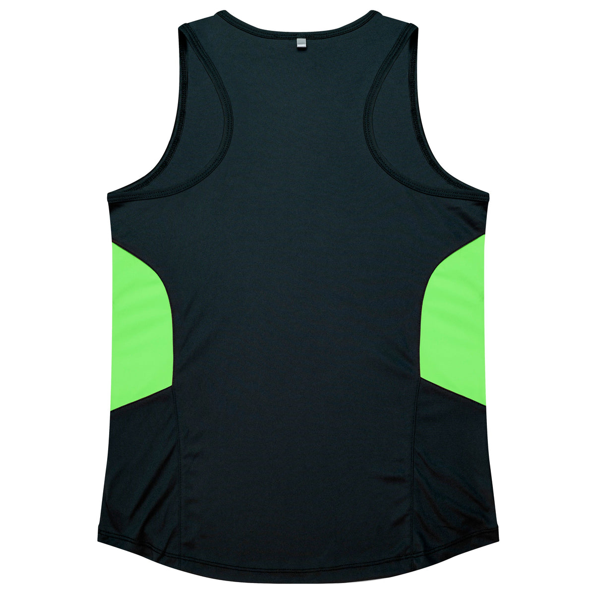 Aussie Pacific Tasman Ladies Singlet 2111 - Black/Neon Green