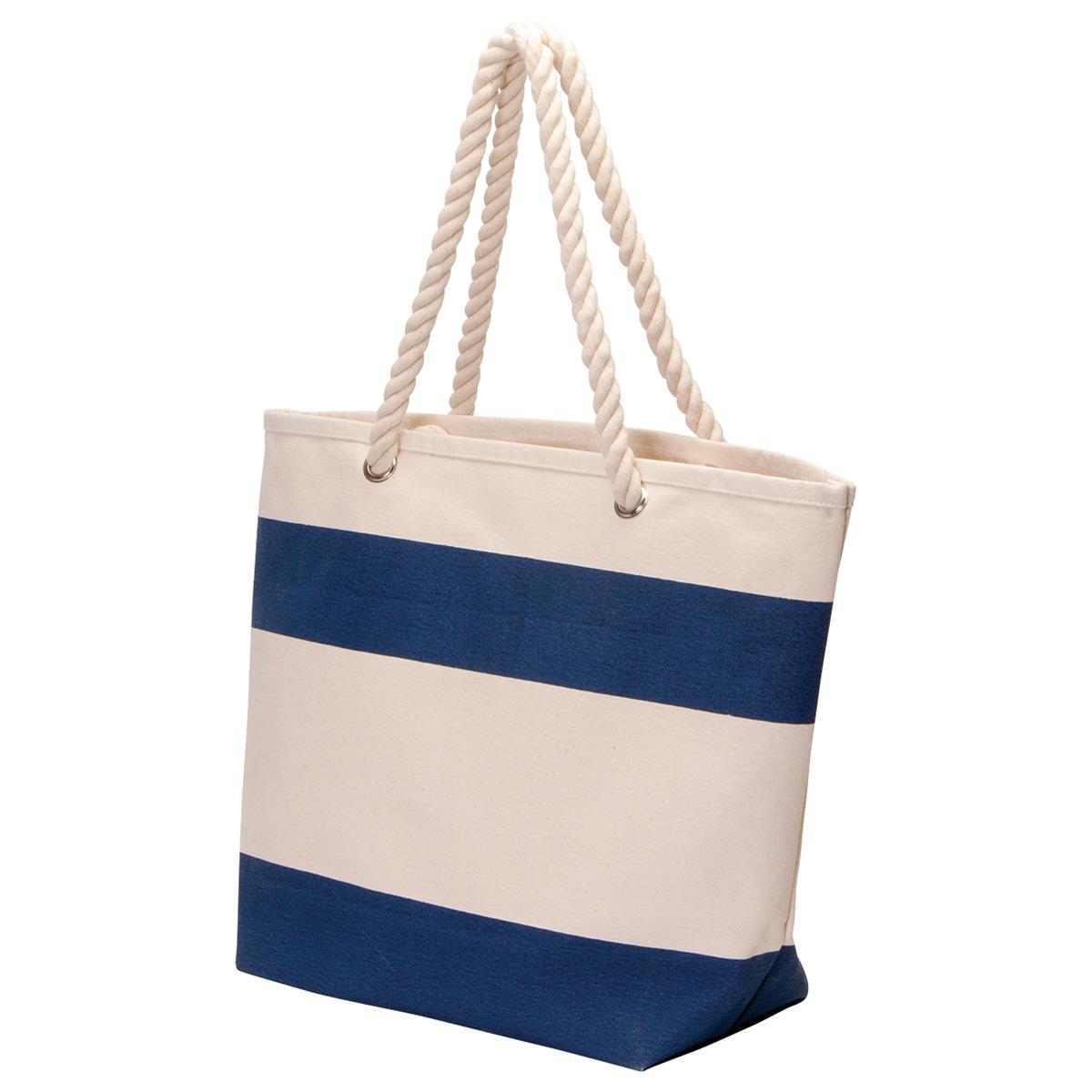 Soho Cotton Canvas Tote - Natural / Navy - Front