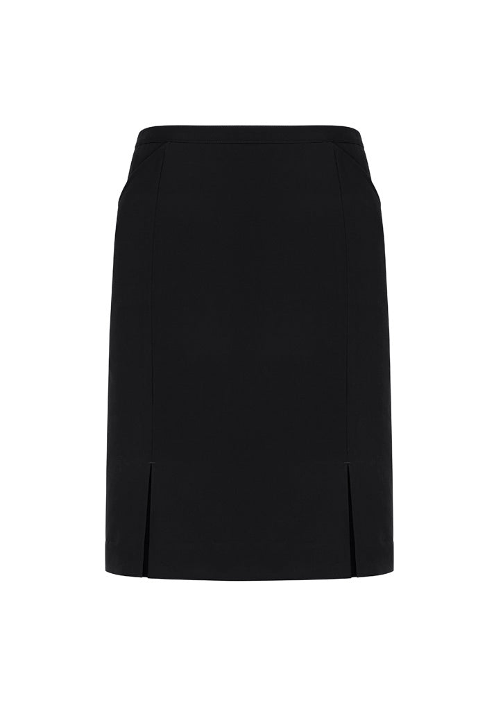 Siena Womens Front Pleat Detail Straight Skirt - Black - Front